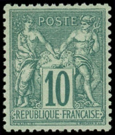 * TYPE SAGE - 76   10c. Vert, Très Bon Centrage, TTB/Superbe - 1876-1898 Sage (Tipo II)