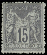 * TYPE SAGE - 77   15c. Gris, Dentelure Irrégulière, Ch. Légère, TB - 1876-1898 Sage (Type II)