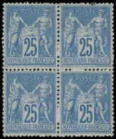 ** TYPE SAGE - 79   25c. Bleu, BLOC De 4, PAIRE Sup. *, Bon Centrage, TB - 1876-1898 Sage (Tipo II)