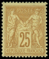 * TYPE SAGE - 92   25c. Bistre Sur Jaune, Frais Et TB - 1876-1898 Sage (Type II)