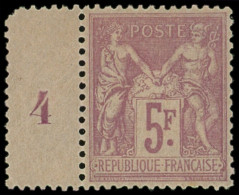 ** TYPE SAGE - 95a   5f. Lilas Rose Sur Lilas Pâle, Mill.4, Excellent Centrage, TTB - 1876-1898 Sage (Type II)