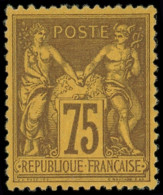 * TYPE SAGE - 99a  75c. Violet Sur Jaune, Fraîcheur Postale, Très Bon Centrage, TTB/Superbe - 1876-1898 Sage (Type II)