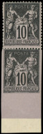 * TYPE SAGE - 103g 10c. Noir Sur Lilas, Dentelé Tenant à Non Dentelé, Bdf, TB, Cote Et N° Spink - 1898-1900 Sage (Type III)