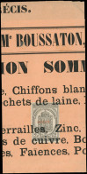 JOURNAUX -  1A : 2c. Noir, ESSAI Surchargé EPREUVE En Rouge, Obl. TYPO S. Grand Fragt, TB - Zeitungsmarken (Streifbänder)