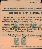 JOURNAUX -  7 : 2c. Noir, ESSAI Surchargé EPREUVE En Rouge, 2 Ex. S. Grand Fragt D'affiche Sur Laquelle On Trouve 1 Ex. - Zeitungsmarken (Streifbänder)