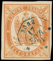 TELEGRAPHE - Télégraphe 3 : 1f. Orange, Obl. Càd Bône 17/2/71, TB - Telegraphie Und Telefon
