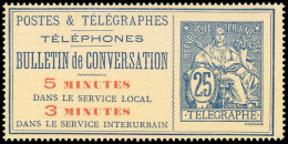 (*) TELEPHONE - Téléphone 15 : 25c. Bleu Sur Chamois, TB - Télégraphes Et Téléphones