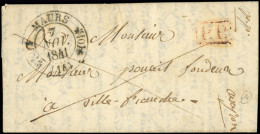 Let OBLITERATIONS PAR DEPARTEMENTS - 14/CANTAL Càd T11 MAURS 7/11/1841 S. LAC Avec P.P. Rouge, TTB - 1849-1876: Classic Period