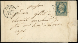 Let OBLITERATIONS PAR DEPARTEMENTS - 14/CANTAL N°10 Obl. PC 2451 S. LAC, Càd T15 PLEAUX 2/4/54, TTB - 1849-1876: Classic Period