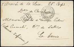 Let OBLITERATIONS PAR DEPARTEMENTS - 16/CHARENTE INFERIEURE Cachet 21e CORPS/QUARTIER GENERAL/POSTES S. Env. De La 2e Ar - 1849-1876: Période Classique
