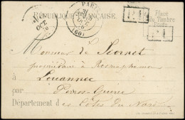 Let BALLONS MONTES - Càd Avec Section 3/2 5/10/70 S. CP ORLANDI, Cachet P.P. Frappé 2 Fois Et Arr. PERROS GUIREC 18/10,  - War 1870