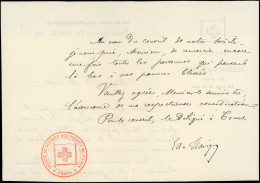 Let Guerre De 1870 -  Cachet Croix Rouge Société De Secours Aux Blessés S. LAC De TOURS 28/10/70, TB - War 1870