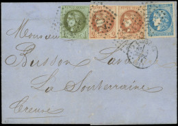 Let AFFRANCHISSEMENTS DE SEPTEMBRE 1871 - N°39C, 40B PAIRE Et 46B Obl. GC 2049 S. LAC, Càd T16 LIMOGES 1/9/71 1er JOUR D - 1849-1876: Klassik