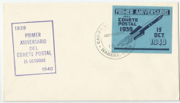 Cuba 1940. Cover With 1st Anniversary Sheet Of The First Experimental Rocket Flight. October 15. VERY SCARCE - Used Stamps