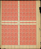 ** EMISSIONS DU XXème SIECLE - 112   Mouchon, 10c. Rose, 2 PANNEAUX De 50 Se Tenant, Mill.0, Bas De Feuille, TB - Unused Stamps