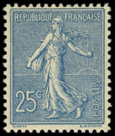 ** EMISSIONS DU XXème SIECLE - 132   Semeuse Lignée, 25c. Bleu, Bon Centrage, TTB - Unused Stamps