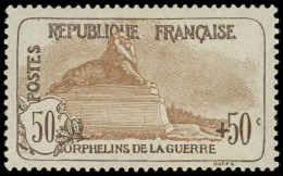 ** EMISSIONS DU XXème SIECLE - 153   1ère Série Orphelins, 50c. + 50c. Brun Clair, Bon Centrage, TTB - Unused Stamps