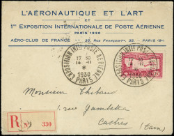 Let POSTE AERIENNE - 6d  Vue De Marseille, 1f.50 Carmin, E.I.P.A. 30, Obl. 14/11/30 S. Env. De L'Expo, L'Aéronautique Et - 1927-1959 Briefe & Dokumente