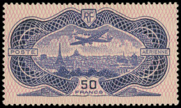 * POSTE AERIENNE - 15b 50f. Burelage Renversé, TB - 1927-1959 Mint/hinged