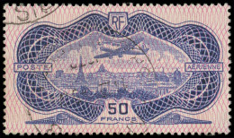 POSTE AERIENNE - 15  50f. Burelage Rose, Oblitération Légère, TB - 1927-1959 Used