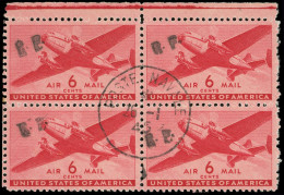 Poste Aérienne Militaire -  26 : 6c. Rouge, Surch. COTONOU T I, Obl., BLOC De 4, TB - Military Airmail