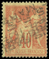 (*) PREOBLITERES - 9   Sage, 40c. Rouge-orange, DOUBLE Surcharge RENVERSEE Et En Diagonale, 5 MARS, SEULE PIECE CONNUE,  - 1893-1947