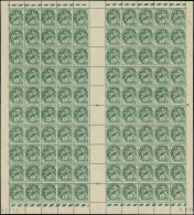 ** PREOBLITERES - 41a Blanc, 5c. Vert, T IIA, Surcharge Fine à Plat, FEUILLE De 100 CD 8/9/25, TB - 1893-1947