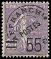 * PREOBLITERES - 47  Semeuse Lignée, 55c. S. 60c. Violet, TB - 1893-1947