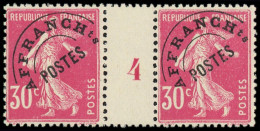 ** PREOBLITERES - 59  Semeuse Camée, 30c. Rose, PAIRE Mill.4, TB - 1893-1947