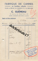 91 0004 STE GENEVIÈVE DES BOIS SEINE 1954 Fabrique Cannes En Bambou Refendu Pêche C. GUÉNEAU Av. Du Rond-Point à LATOUR - Fishing