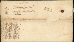 Let TAXE - LAC D'AVIGNON à Valence 4/4/1579, Un Ruban De Papier Découpé Dans La Lettre A Servi à La Fermer. Son Extrémit - 1859-1959 Lettres & Documents