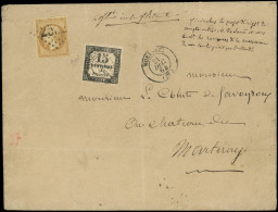 Let TAXE - 3   15c. Noir Typo, T I, Obl. Càd T15 MORESTEL 21/12/64 S. Env. Affr. N°21 Obl. GC 2532, "affrt Insuff.", TTB - 1859-1959 Briefe & Dokumente