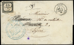 Let TAXE - 4   15c. Noir Litho, Obl. Càd LYON LES TERREAUX 5/8/71 Sur Convocation Du Parquet, TB - 1859-1959 Lettres & Documents