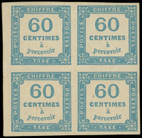 ** TAXE - 9   60c. Bleu, BLOC De 4, La Paire Sup. *, TB. C - 1859-1959 Neufs