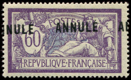 * COURS D'INSTRUCTION - 144-CI 1  Merson, 60c. Violet Et Bleu, Surch. ANNULE 2 Fois A CHEVAL, TB - Cours D'Instruction