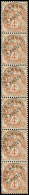 * ROULETTES - 42  Blanc, 4c. Préo, BANDE De 6, 1 T. *, Dents Rognées à G. De Manière Normale, TB - Coil Stamps