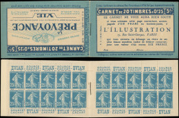 CARNETS (N° Yvert) - 140-C12   Semeuse Camée, 25c. Bleu, N°140e, T II, S. 47, LA PREVOYANCE/L'ILLUSTRATION, 2 Ex. Légère - Other & Unclassified