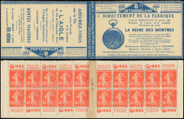 CARNETS (N° Yvert) - 194-C3    Semeuse Camée, 40c. Vermillon, N°194b, T I, S. 105, L'AIGLE, TB - Autres & Non Classés