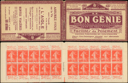 CARNETS (N° Yvert) - 194-C6    Semeuse Camée, 40c. Vermillon, N°194b, T I, S. 109 RP-B, BON GENIE/L'AIGLE, Bas De Feuill - Autres & Non Classés