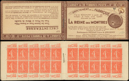 CARNETS (N° Yvert) - 199-C23   Semeuse Lignée, 50c. Rouge, N°199e, T IIB, S. 157, REINE Des MONTRES, TB - Otros & Sin Clasificación