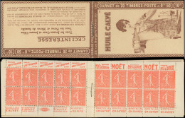 CARNETS (N° Yvert) - 199-C32   Semeuse Lignée, 50c. Rouge, N°199e, T IIB, S. 206, HUILE CALVE, TB - Other & Unclassified