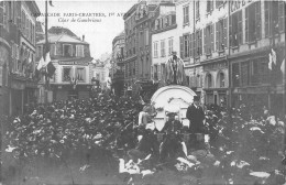 28-CHARTRES- CARTE-PHOTO- CAVALCADE PARIS-CHARTRES 1er AVRIL 1906 CHAR DE GAMBRINUS - Chartres