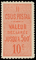 * COLIS POSTAUX  (N° Et Cote Maury) - 4    10c. Rouge, Dent. 10 X 13 1/2, Très Bien Centré, TB, Yvert N°5 - Nuevos