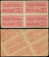 ** COLIS POSTAUX  (N° Et Cote Maury) - 20b   0,35 Rouge, BLOC De 4 NON DENTELE, Impression RECTO-VESO En Diagonale, 2 Ex - Ungebraucht