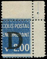 ** COLIS POSTAUX  (N° Et Cote Maury) - 124a  2f00 Bleu, Surch. D, Impression RECTO-VERSO, TB - Mint/Hinged