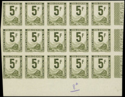 ** COLIS POSTAUX  (N° Et Cote Maury) - Timbres Pour Petits Colis 34 : 5f., Essai En Olive, BLOC De 15 NON DENTELE Cdf, T - Other & Unclassified