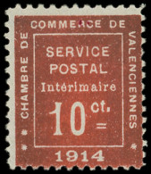 ** Spécialités Diverses - GUERRE VALENCIENNES 1 : 10c. Vermillon, TB. Br - War Stamps