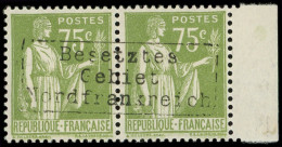** Spécialités Diverses - GUERRE COUDEKERQUE Poste N°284A : 75c. Olive, La Paire, Bdf, TB - War Stamps
