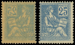 ** VARIETES - 118b  Mouchon, 25c. Bleu, T II, Impression RECTO-VERSO, TB - Unused Stamps