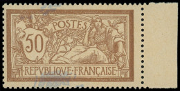 ** VARIETES - 120   Merson, 50c. Brun Et Gris, Centre DEPLACE A CHEVAL, Bdf, TTB - Unused Stamps